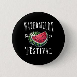Badge Rond 5 Cm Festival de la Pastèque 2025 Melon Fruits Vacances