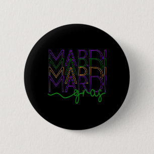 Badge Rond 5 Cm Festival Mardi Gras Vintage Nouvelle-Orléans Femme
