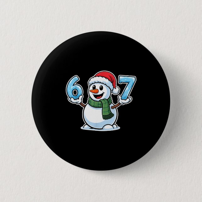 Badge Rond 5 Cm Festive Snowman Christmas Winter Cheer 67 Number  (Devant)