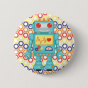 Badge Rond 5 Cm Fête à thème robotique