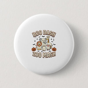 Badge Rond 5 Cm Fête amusante d'animaux de Zoo Boo Bash Halloween_