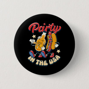 Badge Rond 5 Cm Fête Aux Etats-Unis 4 juillet Fête De L'Indépendan