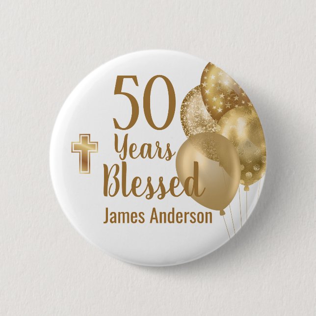 Badge Rond 5 Cm Fête d'anniversaire 50 ans  (Devant)