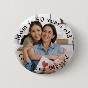 Badge Rond 5 Cm Fête d'anniversaire à la mère personnalisée