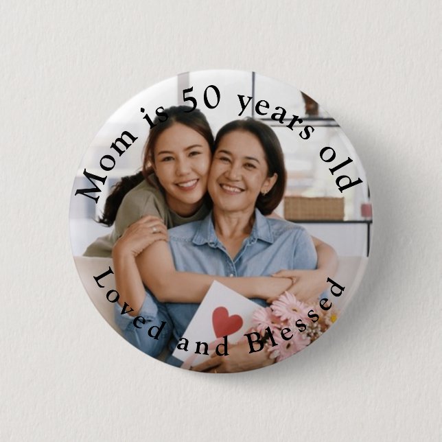Badge Rond 5 Cm Fête d'anniversaire à la mère personnalisée (Devant)