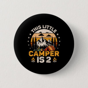 Badge Rond 5 Cm Fête d'anniversaire camping 2 ans fille garçon Cam