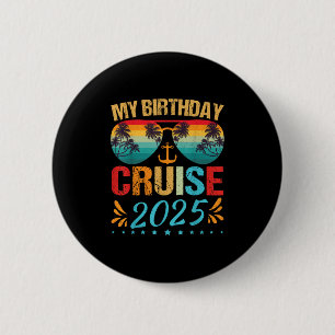 Badge Rond 5 Cm Fête d'anniversaire croisière festive 2025 Hommes,