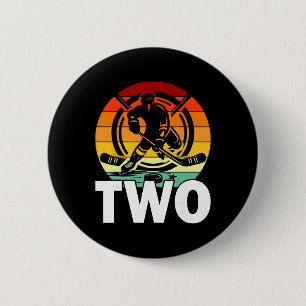 Badge Rond 5 Cm Fête d'anniversaire de 2 ans sur le thème de hocke