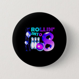 Badge Rond 5 Cm Fête d'anniversaire de bowling 8e Roulement dans 8