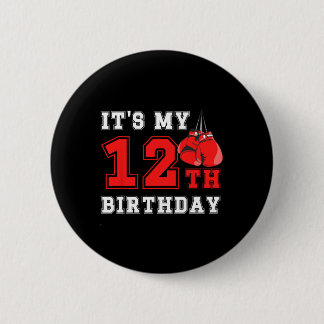 Badge Rond 5 Cm Fête d'anniversaire de boxe de 12 ans Boxeur de do