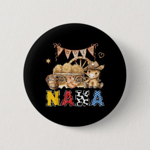 Badge Rond 5 Cm Fête d'anniversaire de garçon Cowboy Western Rodeo