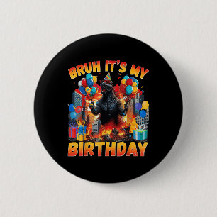 Badge Rond 5 Cm Fête d'anniversaire de Kaiju Japon Monstre Dinosau
