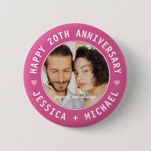 Badge Rond 5 Cm Fête d'anniversaire de mariage Photo personnalisée