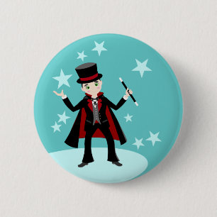 Badge Rond 5 Cm Fête d'anniversaire d'enfant de magicien