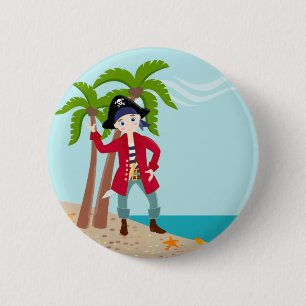 Badge Rond 5 Cm Fête d'anniversaire d'enfant de pirate