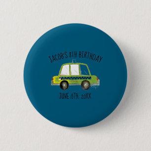 Badge Rond 5 Cm Fête d'anniversaire taxi jaune de New York City Ny