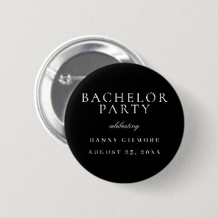 Badge Rond 5 Cm Fête de Bachelor Hommes Classique Noir & Blanc