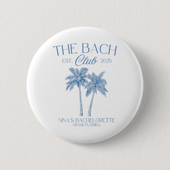 Badge Rond 5 Cm Fête de Bachelorette personnalisée Plage de mariag (Devant)
