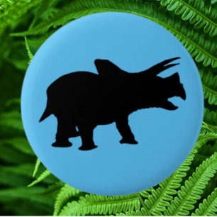 Badge Rond 5 Cm Fête de dinosaures Bleu
