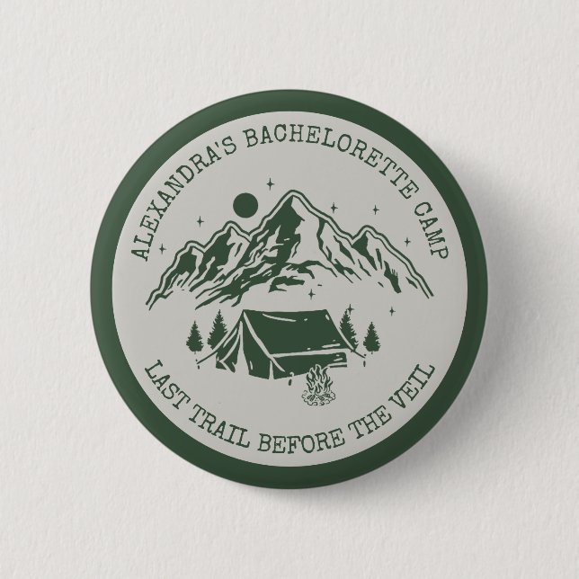 Badge Rond 5 Cm Fête de Fiançailles Simple Moderne de Camping de W (Devant)