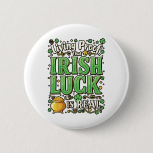 Badge Rond 5 Cm Fête de la Saint-Patrick Irlande Trèfle Irlandais
