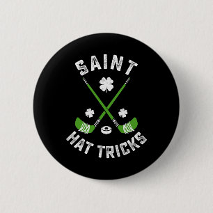 Badge Rond 5 Cm Fête de la Saint-Patrick Saint Hat Tricks Hockey T