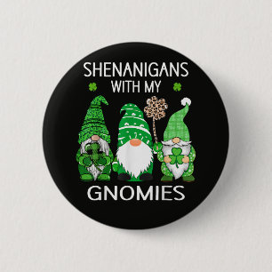 Badge Rond 5 Cm Fête de la Saint-Patrick Shamrock Chanceux Léopard