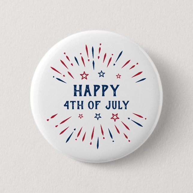 Badge Rond 5 Cm Fête de l'Indépendance 4 juillet patriotique améri (Devant)