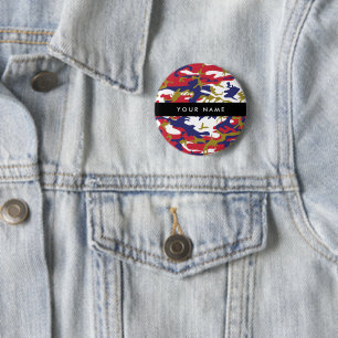 Badge Rond 5 Cm Fête de l'Indépendance Camouflage Votre nom Person