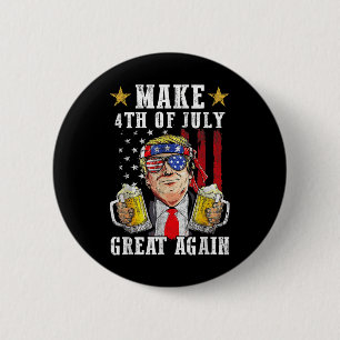 Badge Rond 5 Cm Fête de l'Indépendance de Trump Faire 4 juillet Gr