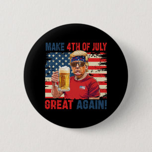 Badge Rond 5 Cm Fête de l'Indépendance de Trump Faire 4 juillet Gr