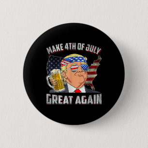Badge Rond 5 Cm Fête de l'Indépendance de Trump Faire 4 juillet Gr