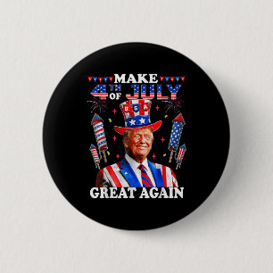 Badge Rond 5 Cm Fête de l'Indépendance de Trump Faire 4 juillet Gr