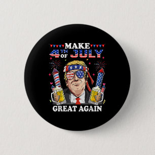 Badge Rond 5 Cm Fête de l'Indépendance de Trump Faire 4 juillet Gr