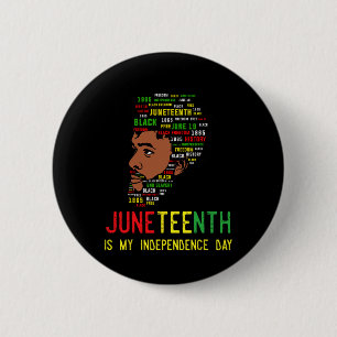 Badge Rond 5 Cm Fête de l'indépendance Juneteenth des hommes noirs
