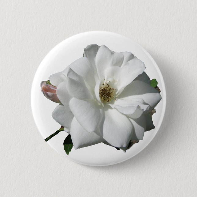 Badge Rond 5 Cm Fête de Mariage Fleurs de Rosée Blanche Destinée (Devant)