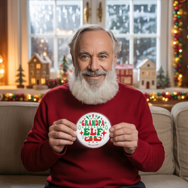 Badge Rond 5 Cm Fête de Noël de Grandpa Elf (Grandpa Elf Christmas Festive Holiday Button)