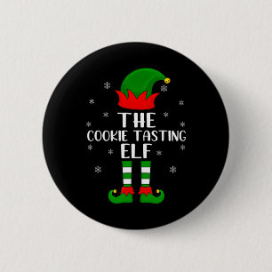 Badge Rond 5 Cm Fête de Noël des elfes de dégustation de biscuits