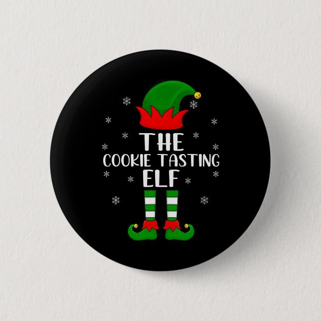 Badge Rond 5 Cm Fête de Noël des elfes de dégustation de biscuits  (Devant)