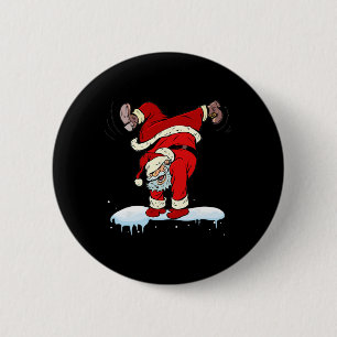 Badge Rond 5 Cm Fête de Noël du Père Noël Hip hop dansant