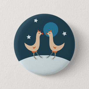Badge Rond 5 Cm Fête de nuit des poules - Funky Chicken Moon Festi