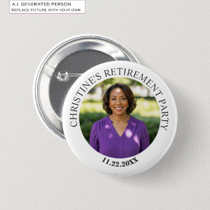 Badge Rond 5 Cm Fête de retraite élégante photo spéciale