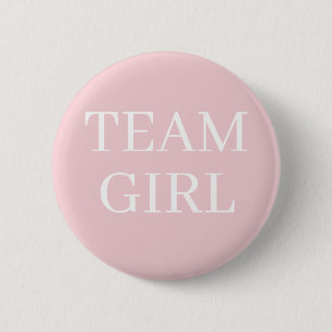 Badge Rond 5 Cm Fête de Révélation du Sexe Équipe Rose Fille