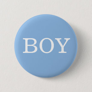 Badge Rond 5 Cm Fête de Révélation du Sexe Garçon Bleu