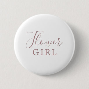 Badge Rond 5 Cm Fête des mariées minimaliste Rose Gold Flower Girl