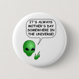 Badge Rond 5 Cm Fête des mères Aliens