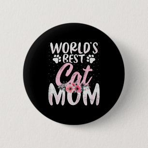 Badge Rond 5 Cm Fête des mères drôle - maman qui aime les chats, m