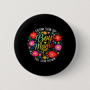 Badge Rond 5 Cm Fête des Mères Garçon Maman De Fils Jusqu'au Solei