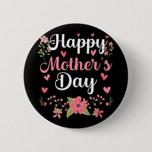 Badge Rond 5 Cm Fête des mères maman mignonne Floral Femmes pour m