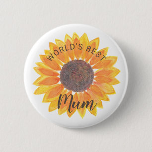 Badge Rond 5 Cm Fête des mères Sunflower World